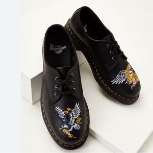 Dr. Martens Leather 1461 souvenir Derby Black shoes Embroidery 8 limited edition